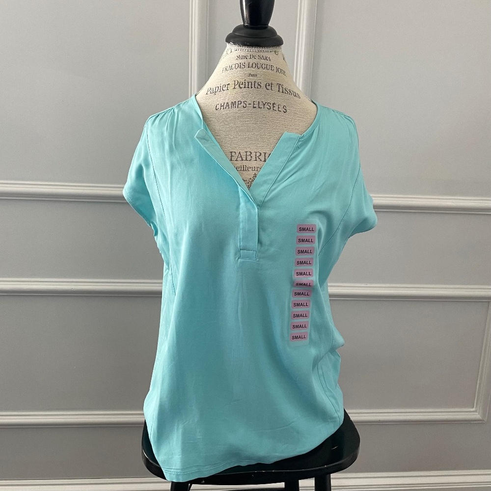 Nine West super soft viscose blue blouse shirt top - Picture 1 of 7